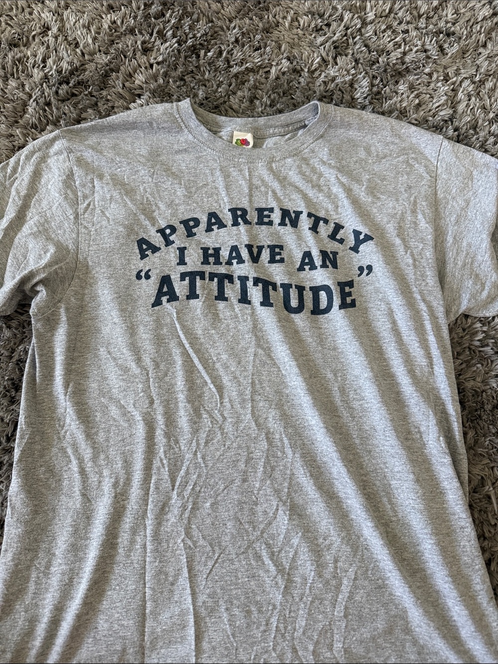 Graphic Tee "Apparently I Have An 'Attitude'" - Grey